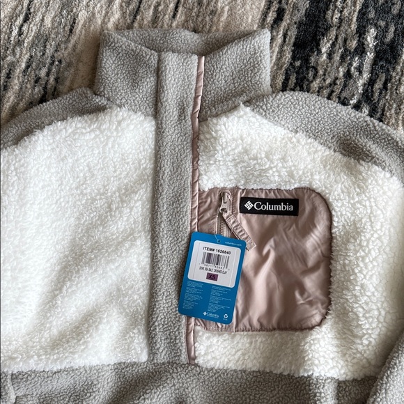 NWT Columbia Ladies' Half Snap Sherpa Fleece Pullover, Grey - Picture 5 of 7